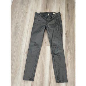 Metallic Coated Denim Ankle Jeans